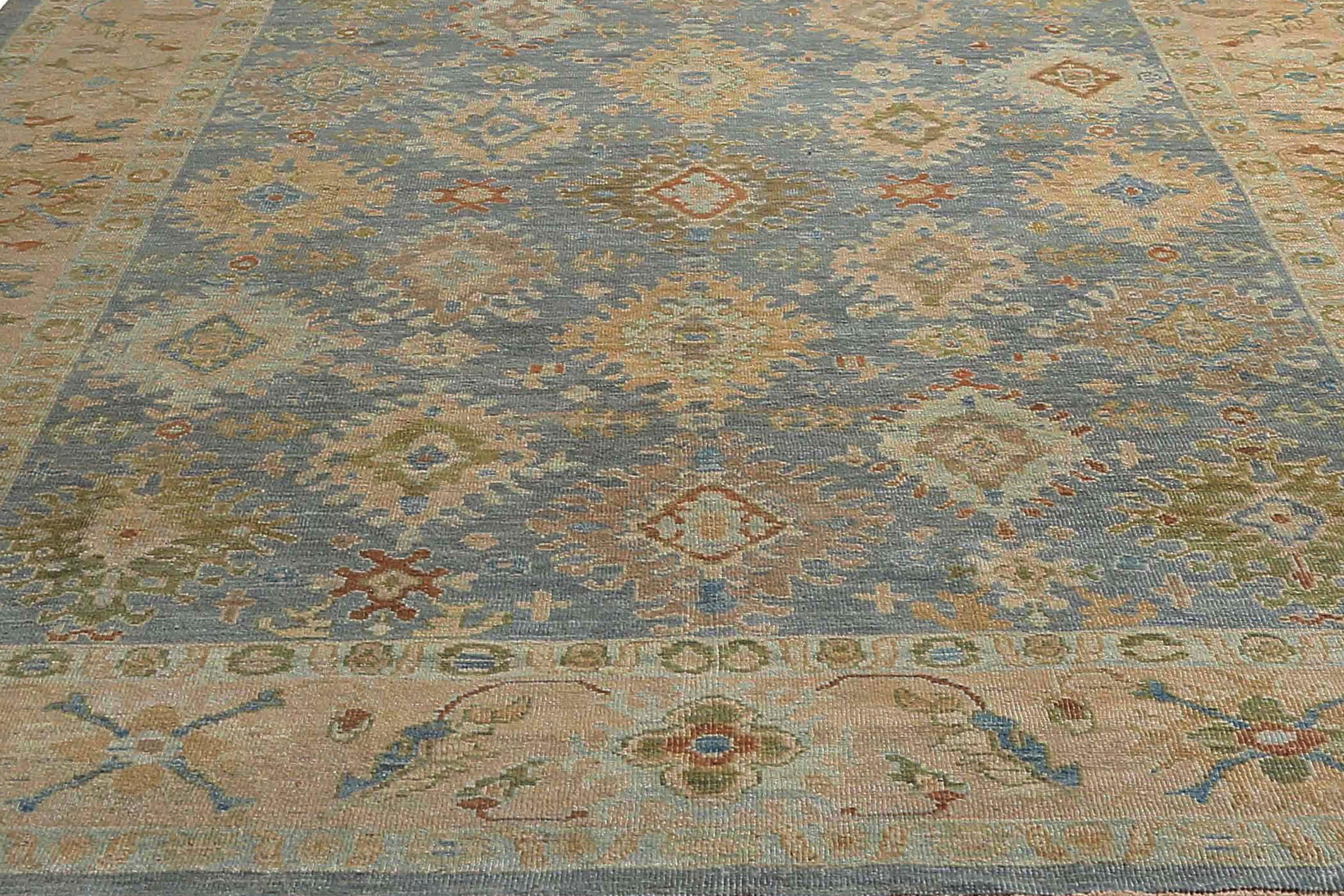 Wir präsentieren einen herrlichen türkischen Sultanabad-Teppich mit den Maßen 9'2