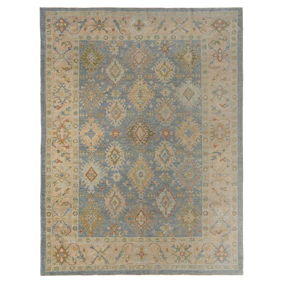 5.6x8.8 Ft Exquisite Yellow Turkish Area Rug, Modern Floral Handmade ...