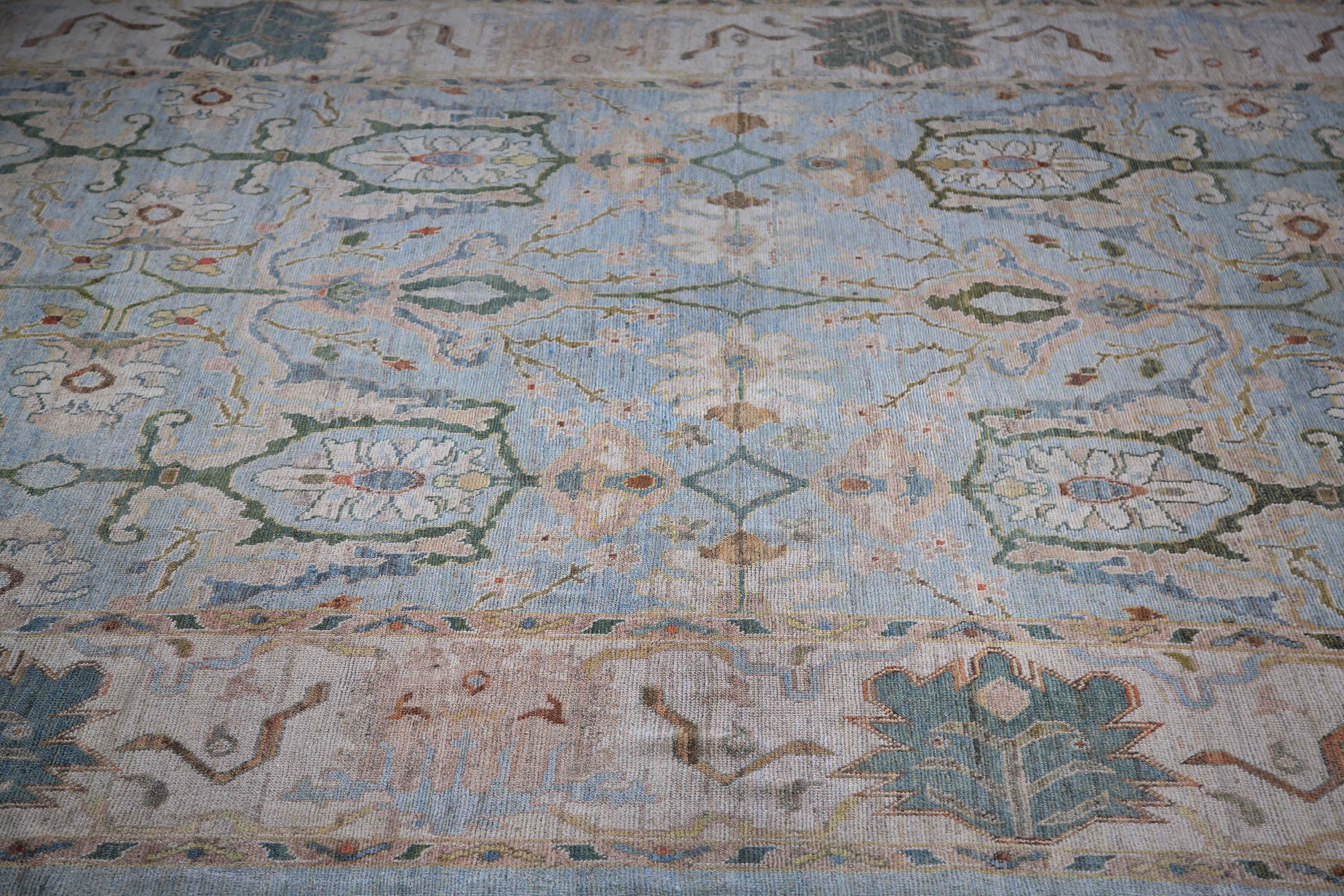 Contemporary Exquisite Turkish Oushak Handmade Rug For Sale