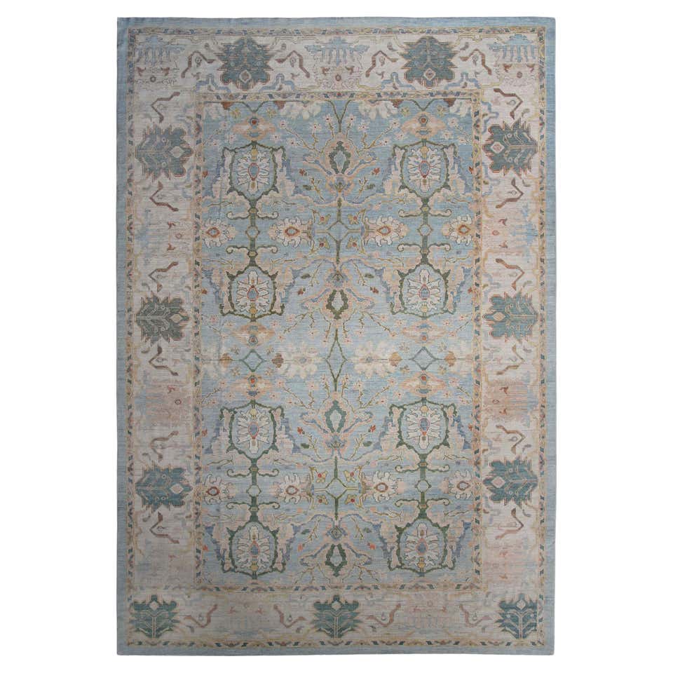 5.6x8.8 Ft Exquisite Yellow Turkish Area Rug, Modern Floral Handmade ...