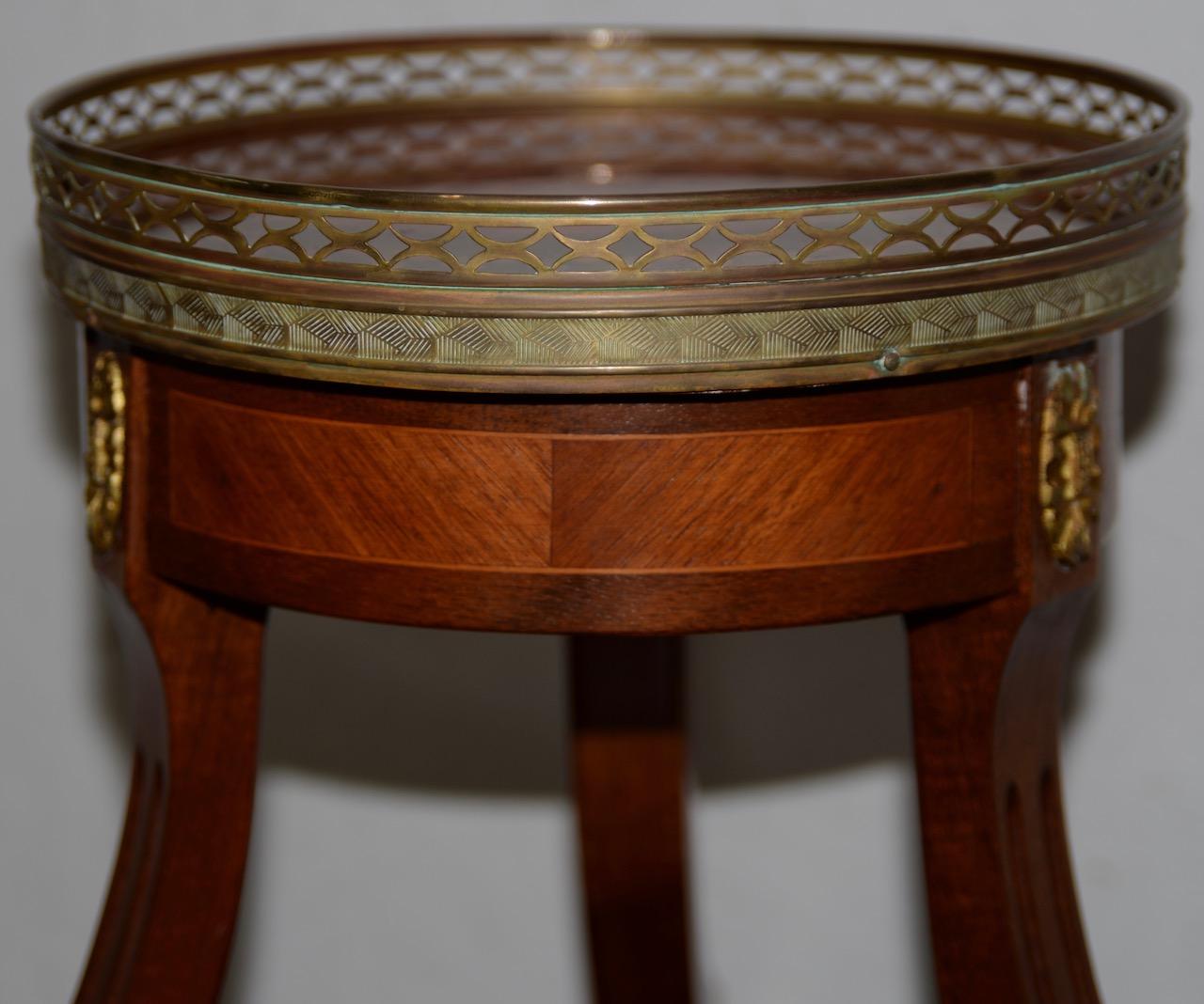 Exquisite Two-Tier Italian Mahogany & Marble Side Table, circa 1910 6