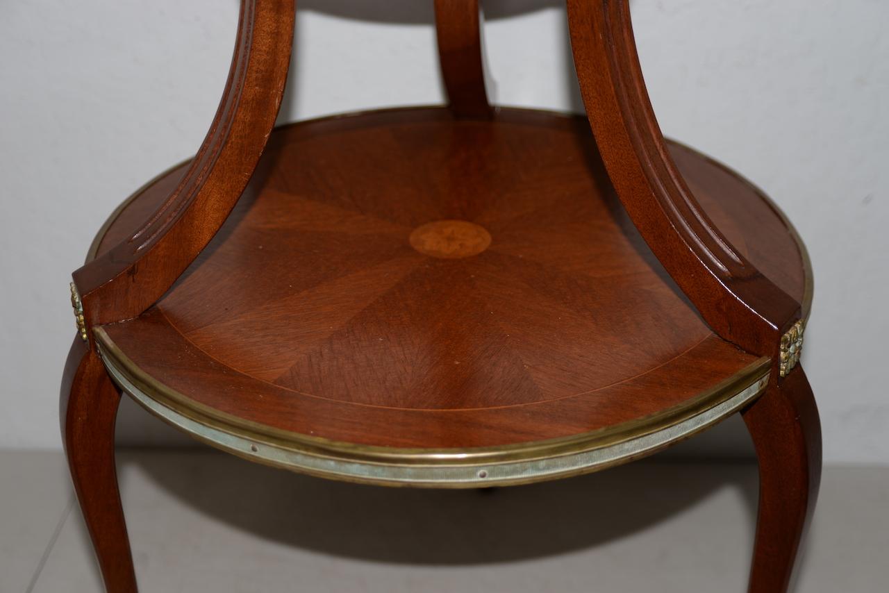 20th Century Exquisite Two-Tier Italian Mahogany & Marble Side Table, circa 1910