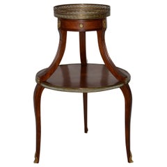 Exquisite Two-Tier Italian Mahogany & Marble Side Table, circa 1910