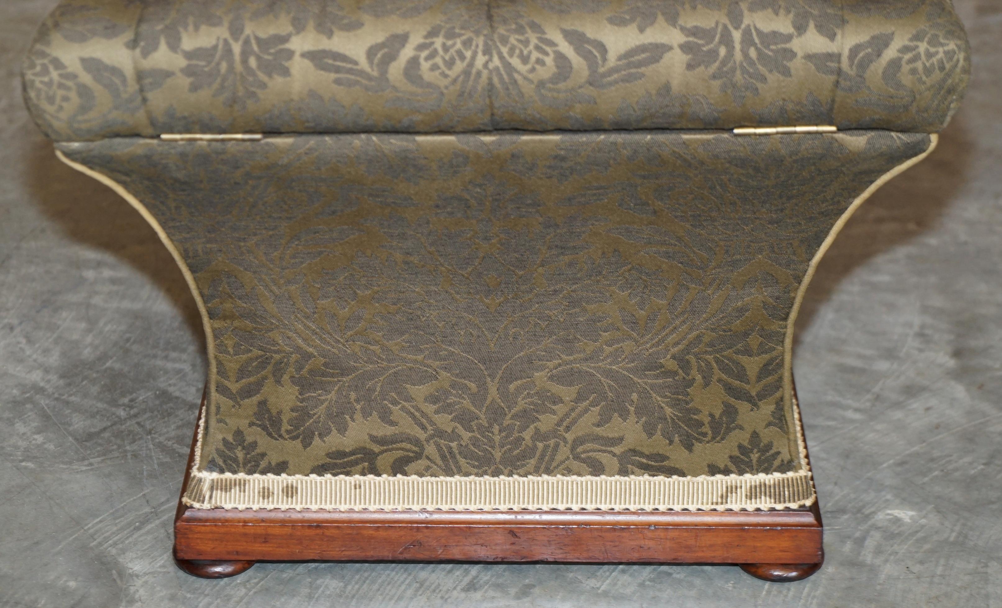Exquisite Upholstered Victorian circa 1860 Ottoman Stool Footstool with Storage For Sale 1