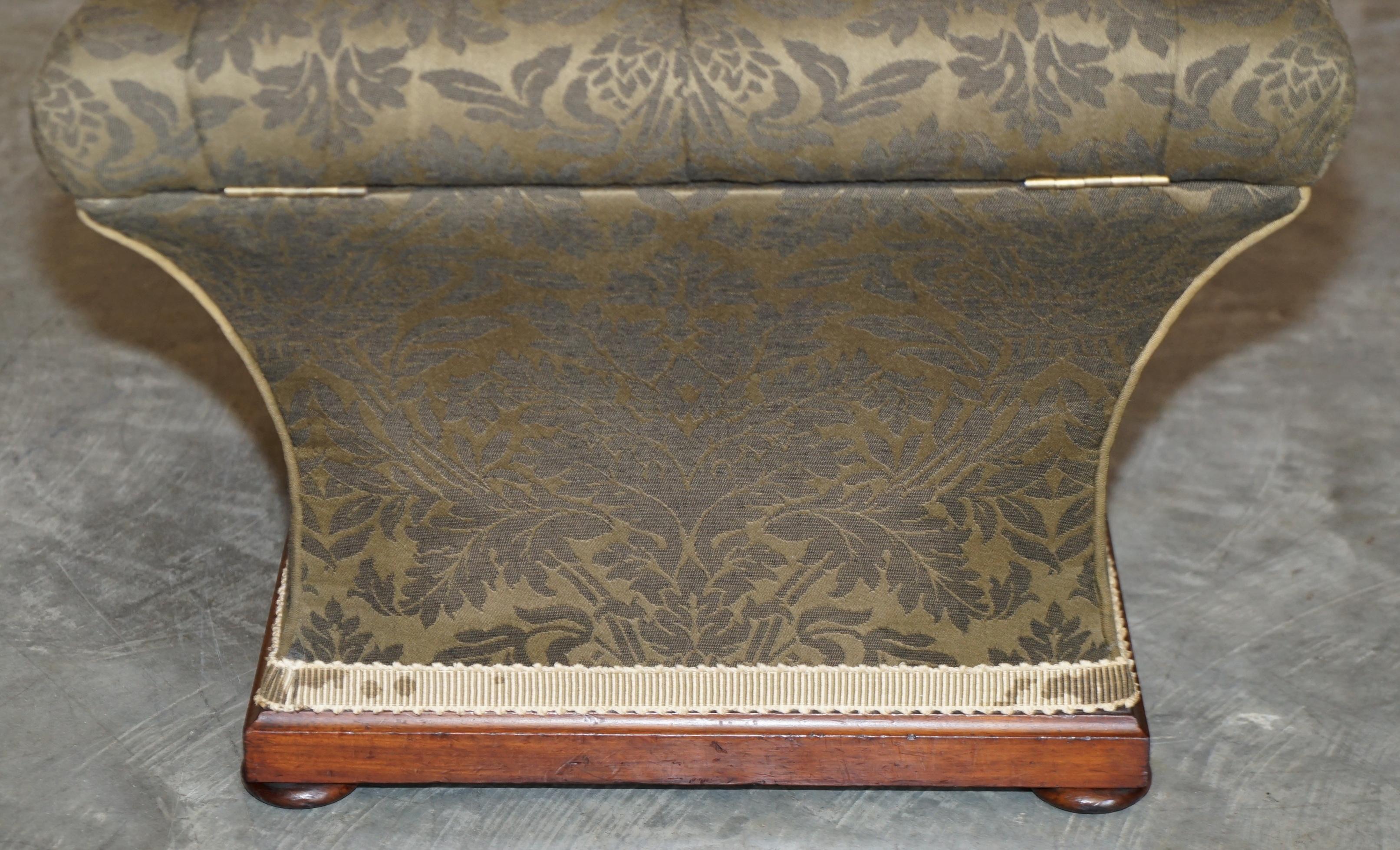 Upholstery Exquisite Upholstered Victorian circa 1860 Ottoman Stool Footstool with Storage For Sale