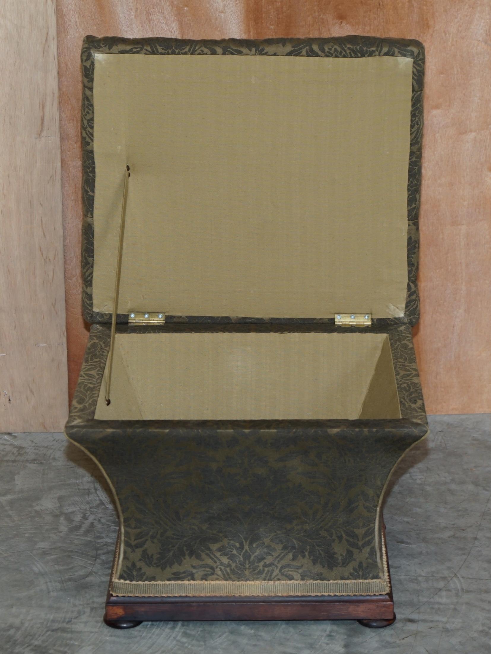 Exquisite Upholstered Victorian circa 1860 Ottoman Stool Footstool with Storage For Sale 3
