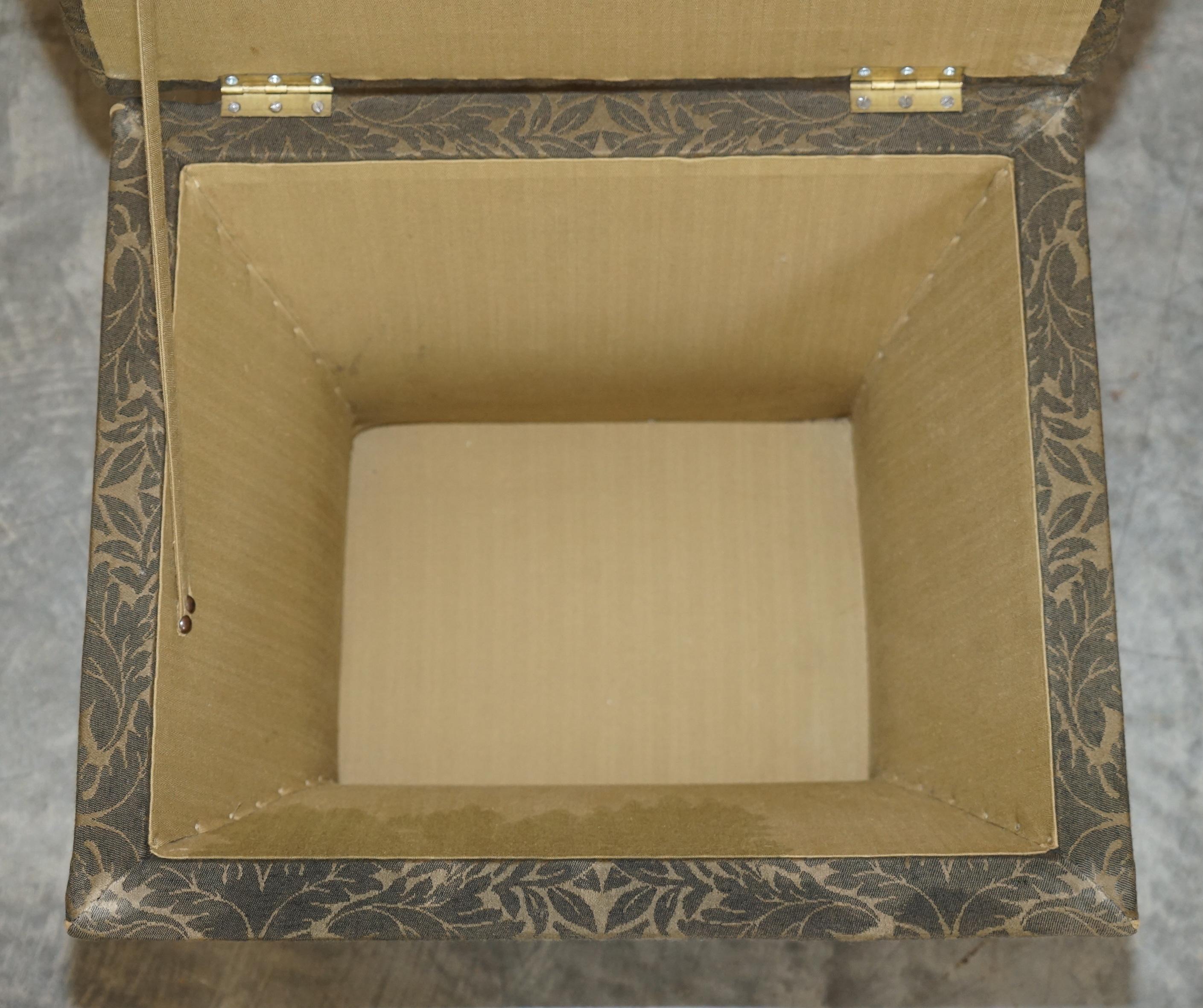 Exquisite Upholstered Victorian circa 1860 Ottoman Stool Footstool with Storage For Sale 3