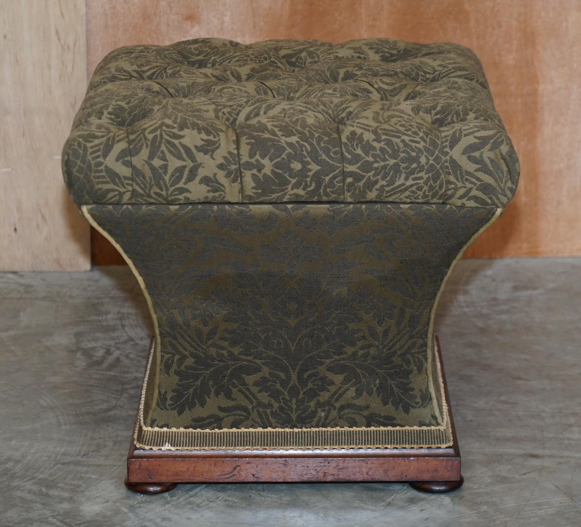 Mid-19th Century Exquisite Upholstered Victorian circa 1860 Ottoman Stool Footstool with Storage For Sale