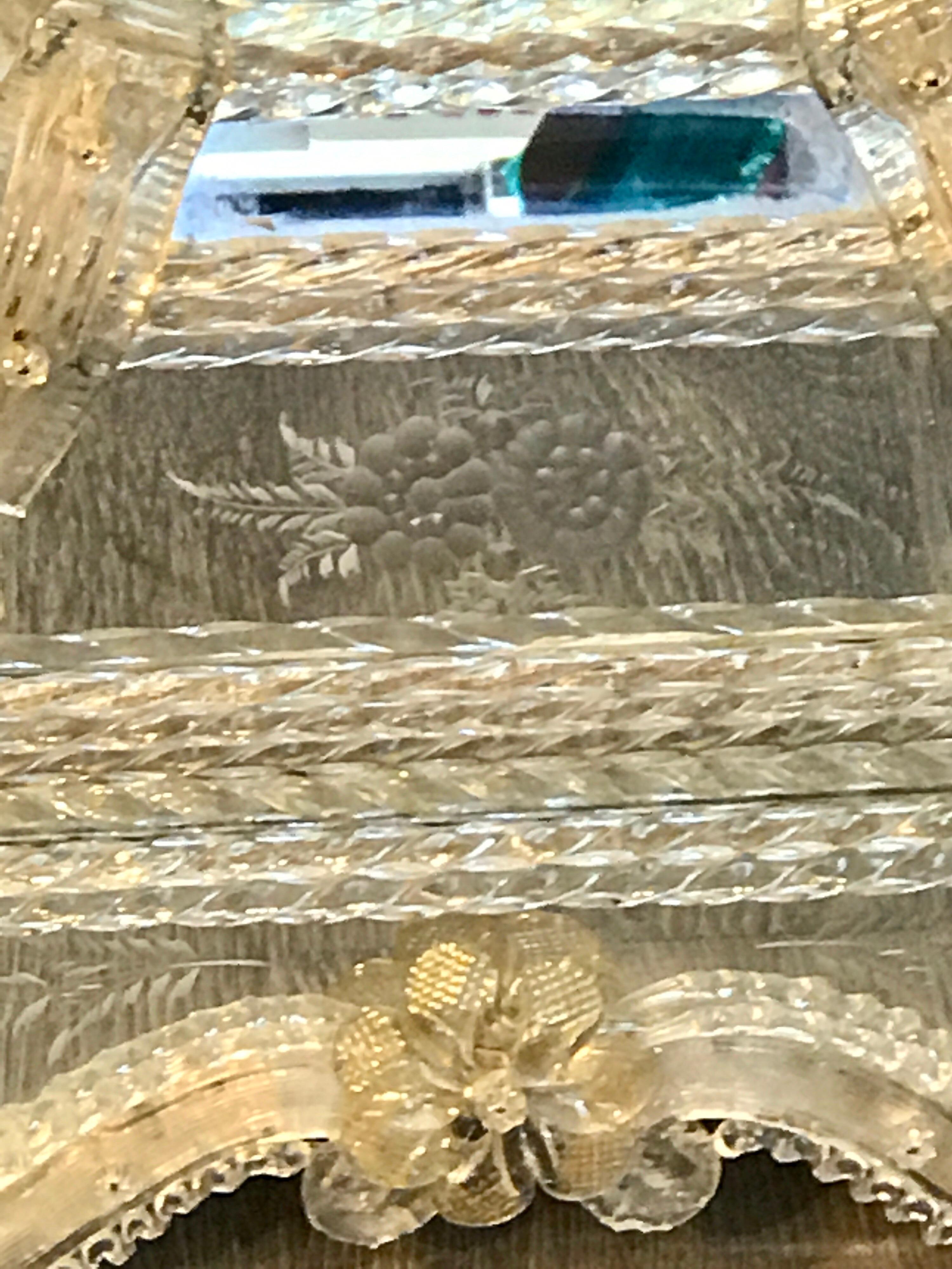 Exquisite Venetian Glass Engraved Mirror 1