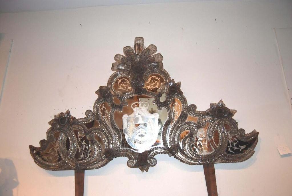 Beautiful Venetian Mirror Crown with Family Crest