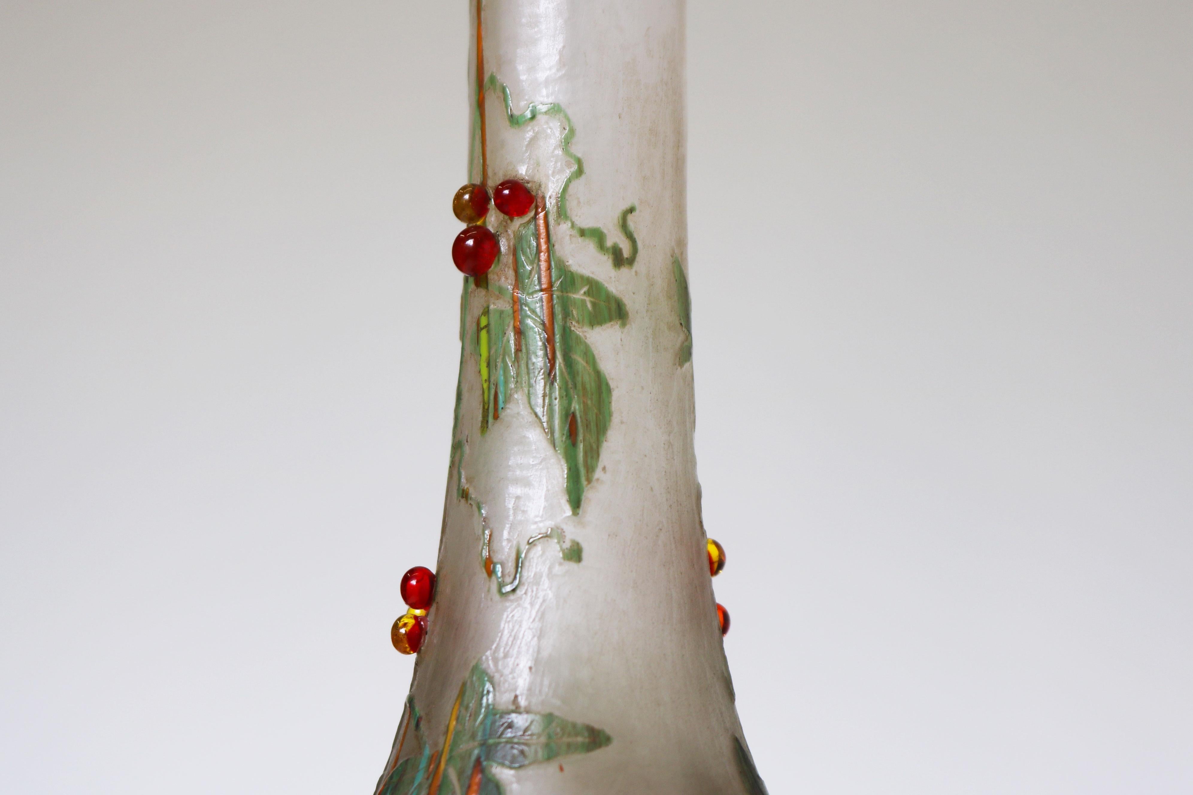 Exquisite sehr seltene ''Spinnenvase'' von Daum Nancy Glas mit Radschliff 1905 Frankreich im Angebot 4