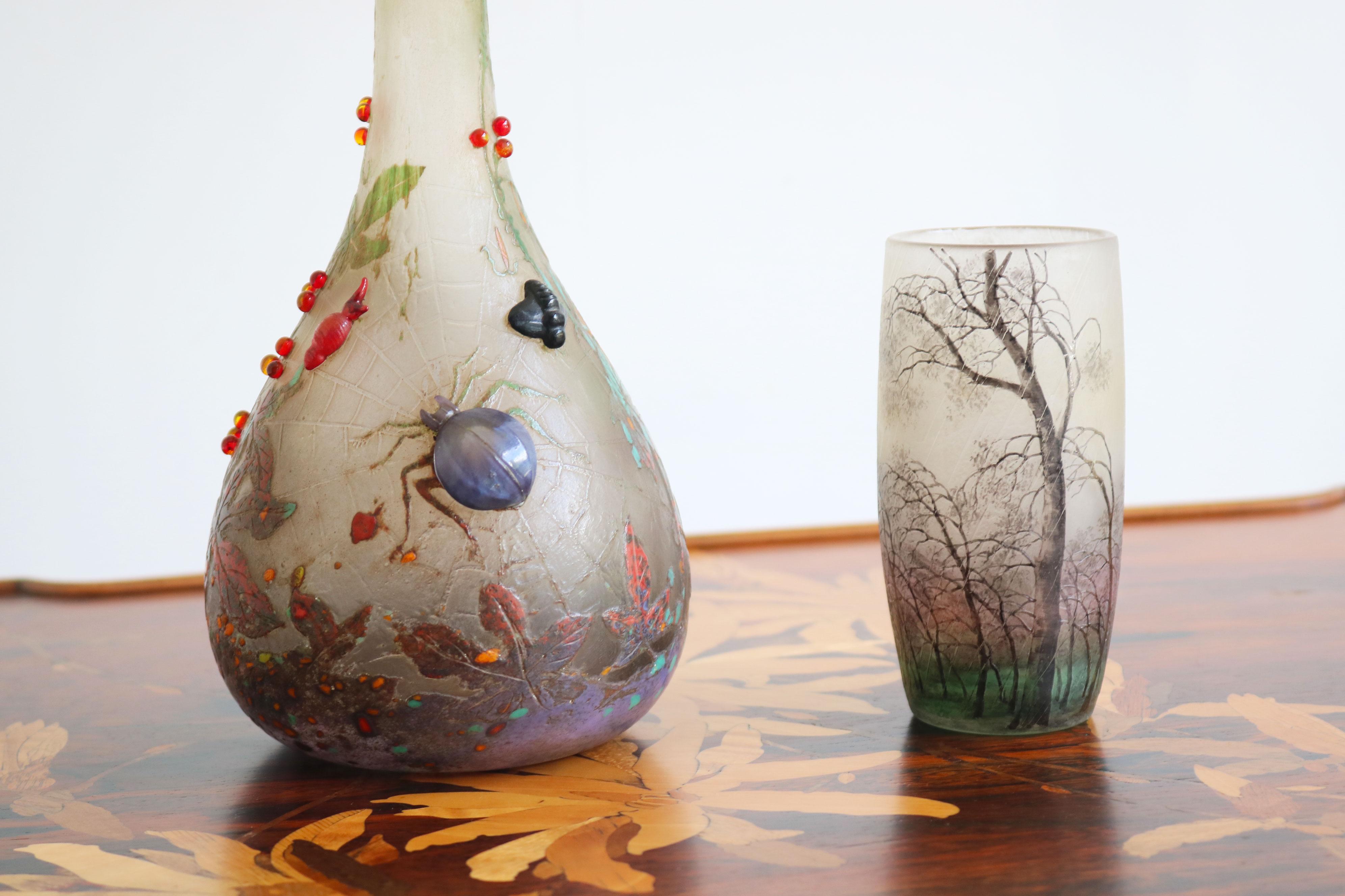 Exquisite sehr seltene ''Spinnenvase'' von Daum Nancy Glas mit Radschliff 1905 Frankreich im Angebot 10