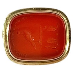 Exquisite Victorian Bird Intaglio Carnelian Fob – 15ct Yellow Gold