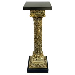 Exquisite Victorian Bronze and Marble L.C. Tiffany Style Arabesque Pedestal