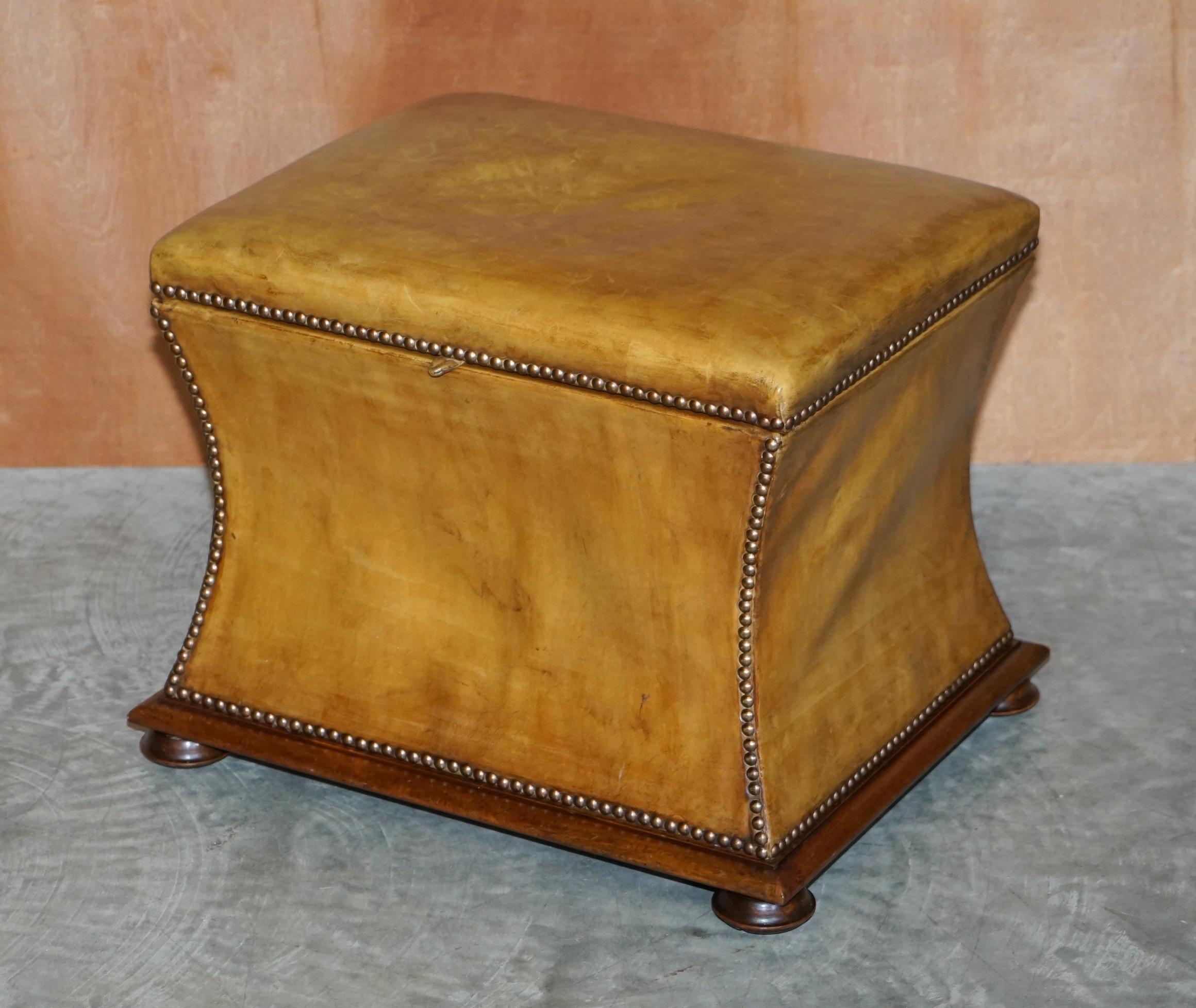 tan leather ottoman storage