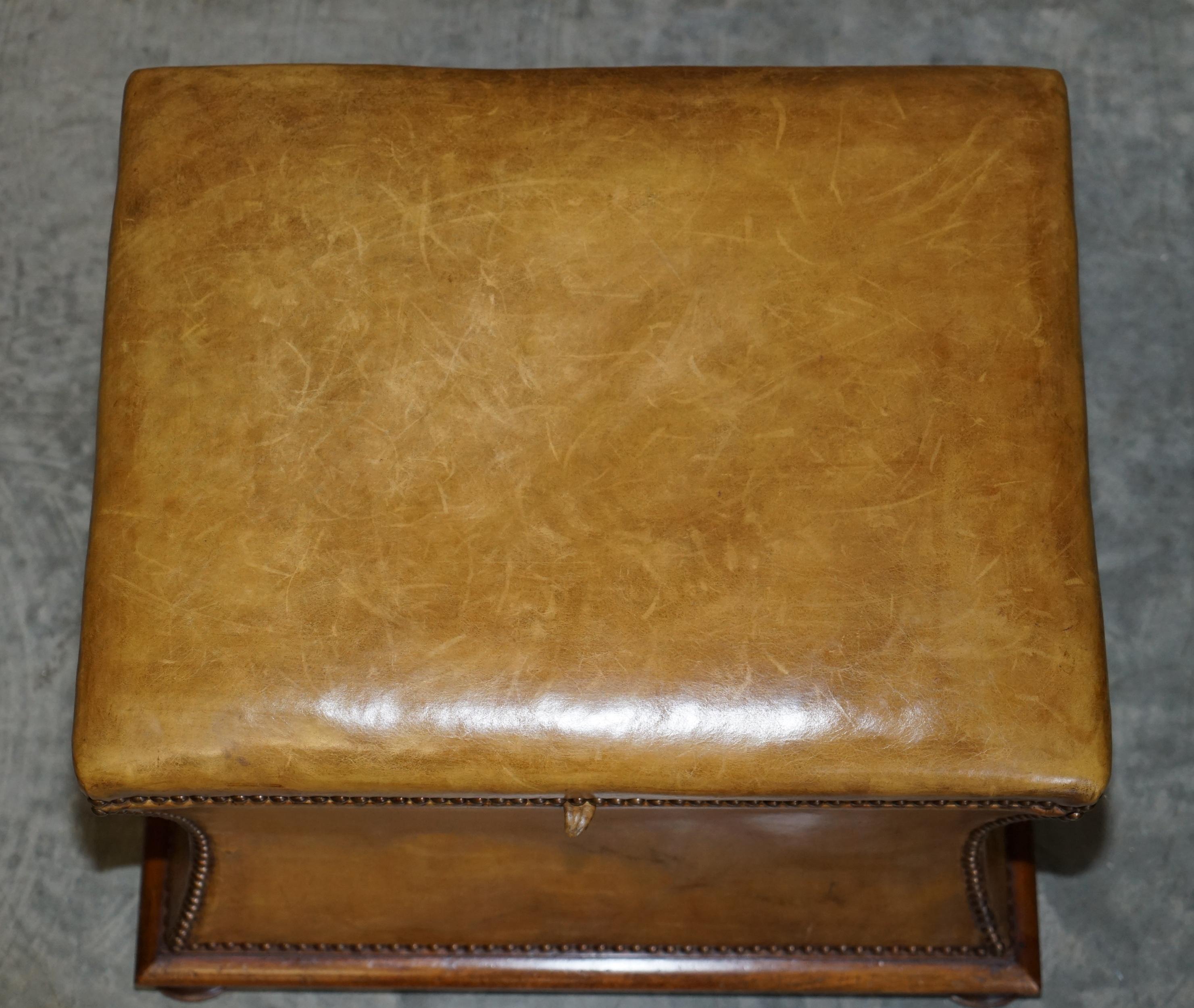 tan leather ottoman with storage