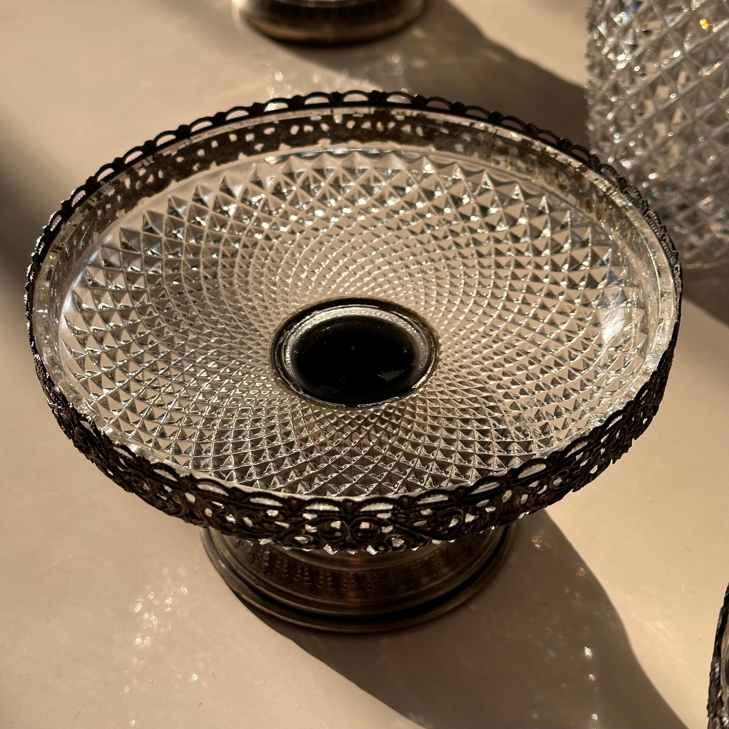 Exquisite Victorian Silver Plated and Cut Crystal Set for Wine and Cocktails 13