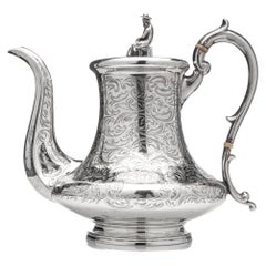 Magnifique cafetière victorienne en argent sterling