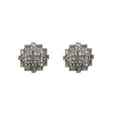 Christian Dior Collier et boucles d'oreilles de cocktail exquis vintage Art déco des années 1970