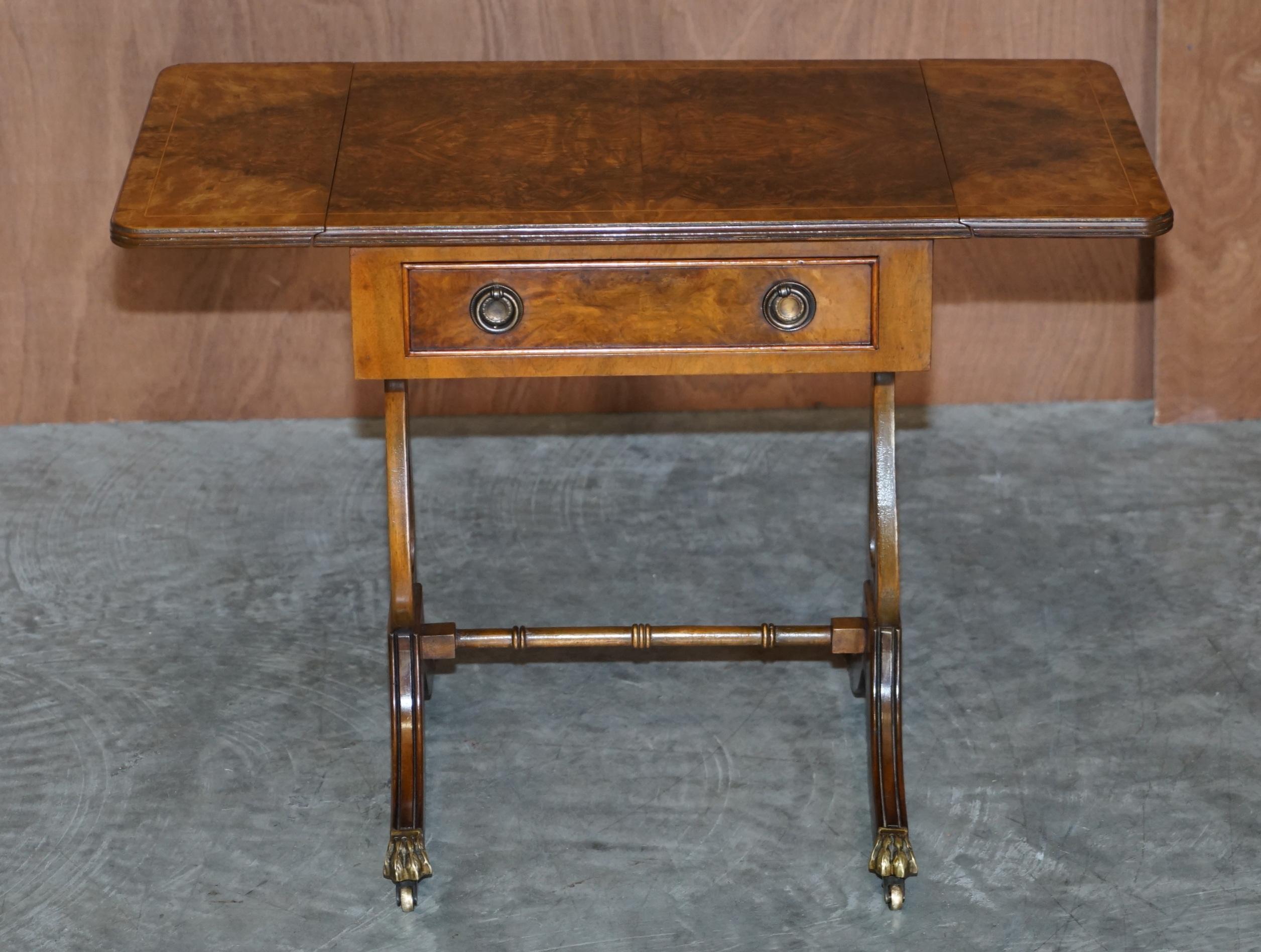 Exquisite Vintage Extending Burr, Burl & Quarter Cut Walnut Side End Lamp Table 7