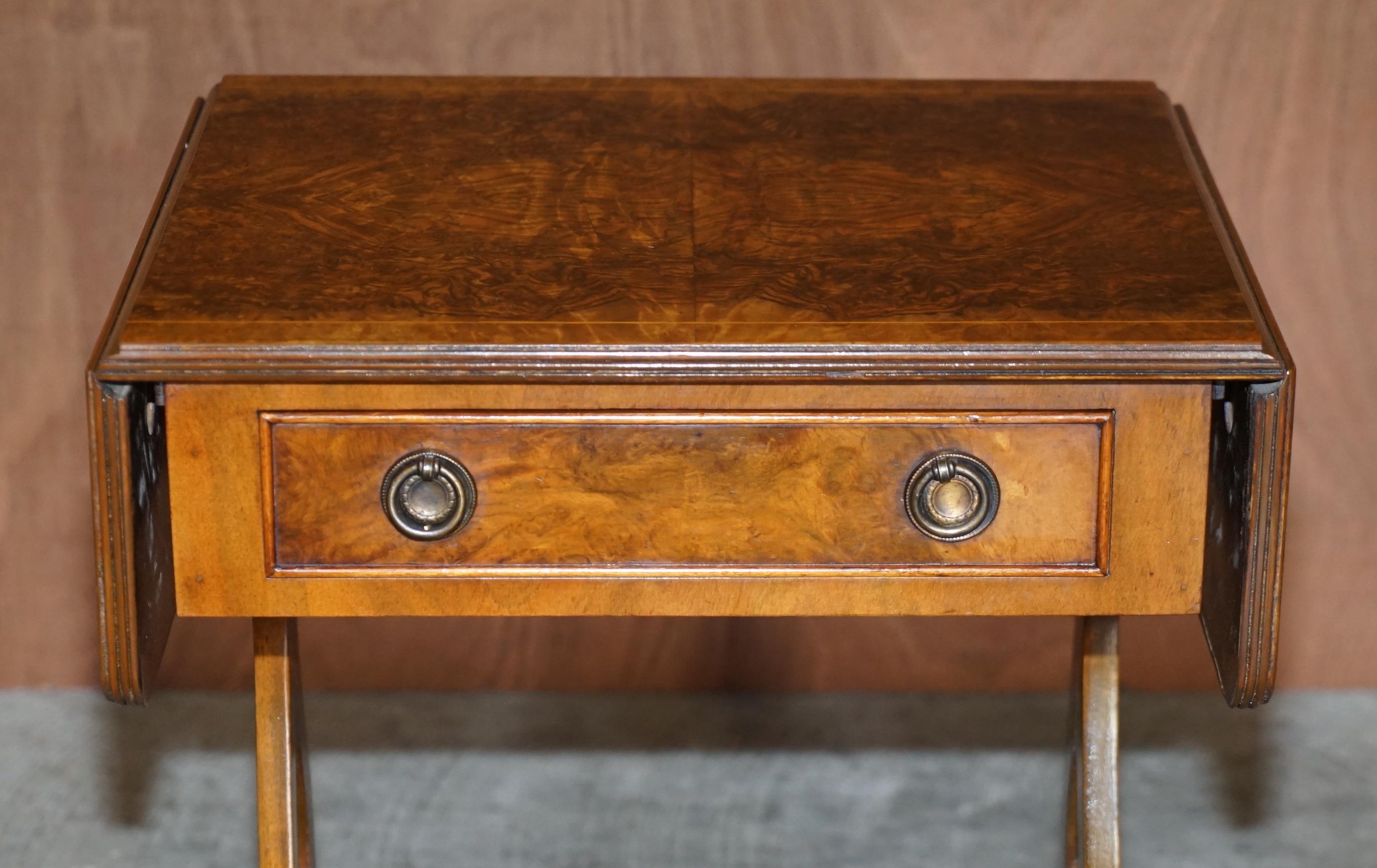 Art Deco Exquisite Vintage Extending Burr, Burl & Quarter Cut Walnut Side End Lamp Table
