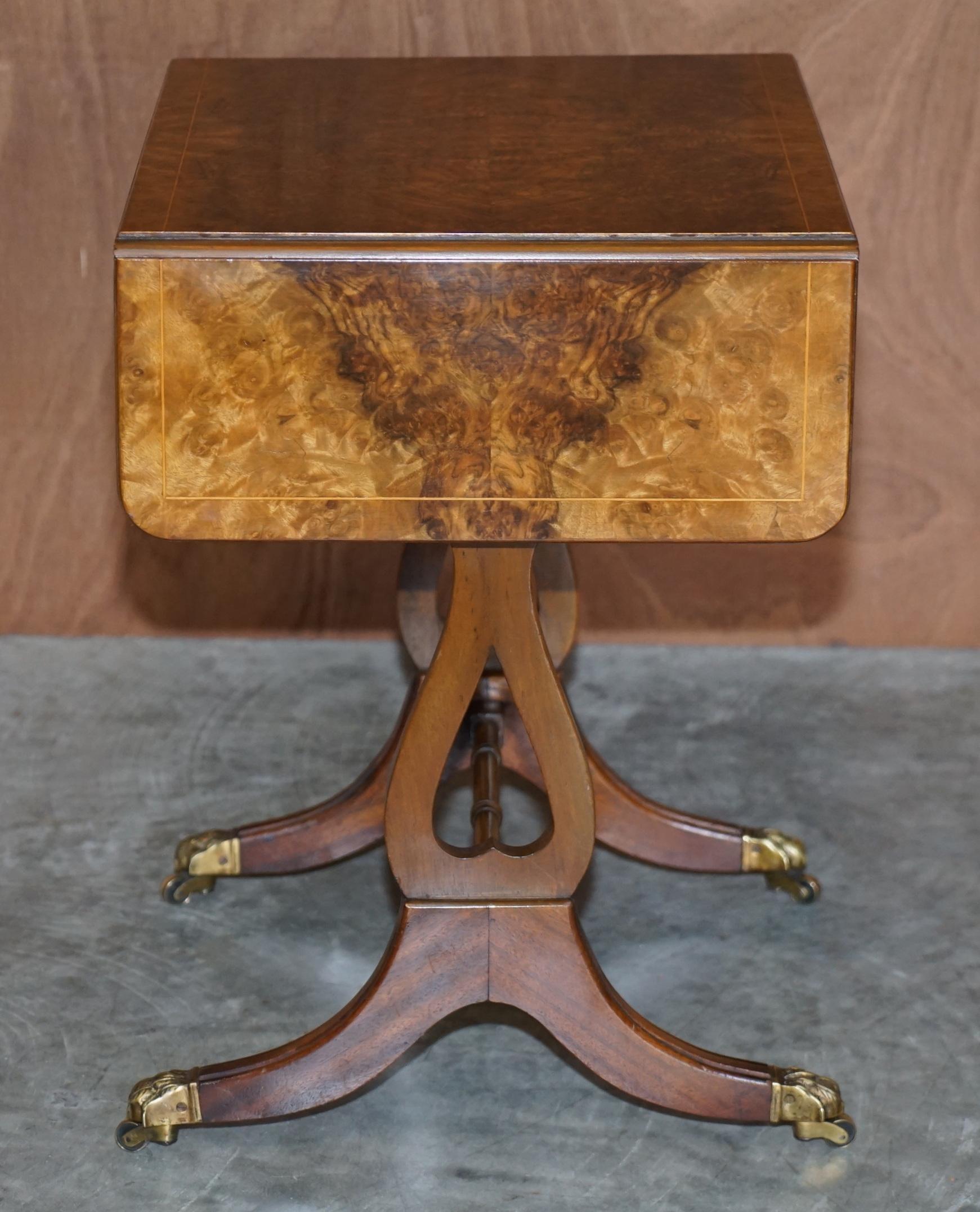 Exquisite Vintage Extending Burr, Burl & Quarter Cut Walnut Side End Lamp Table 2