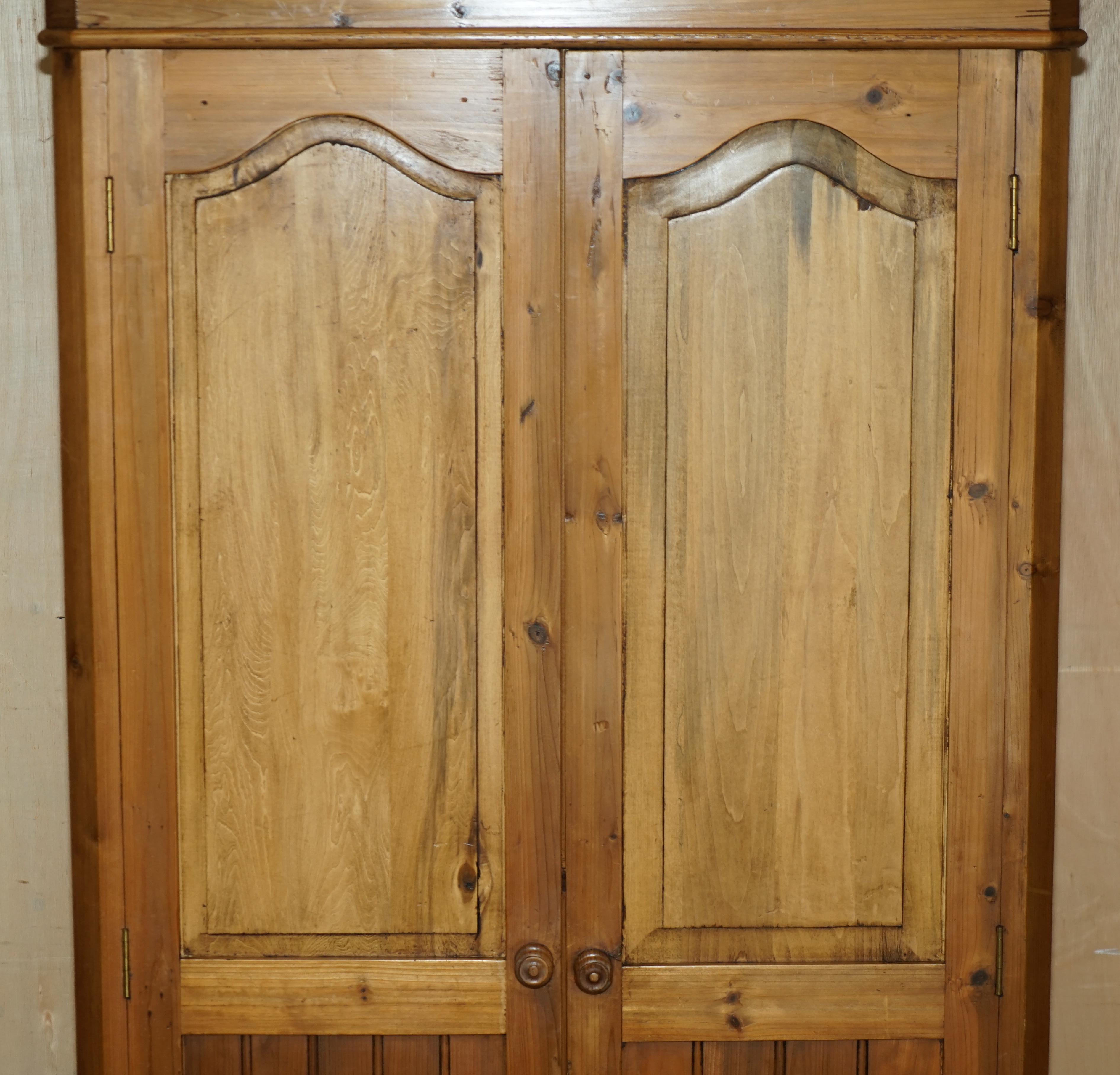 20th Century EXQUISITE ViNTAGE HAND CARVED ART NOUVEAU PINE WARDROBE NUDE NYMPHS INSIDE For Sale
