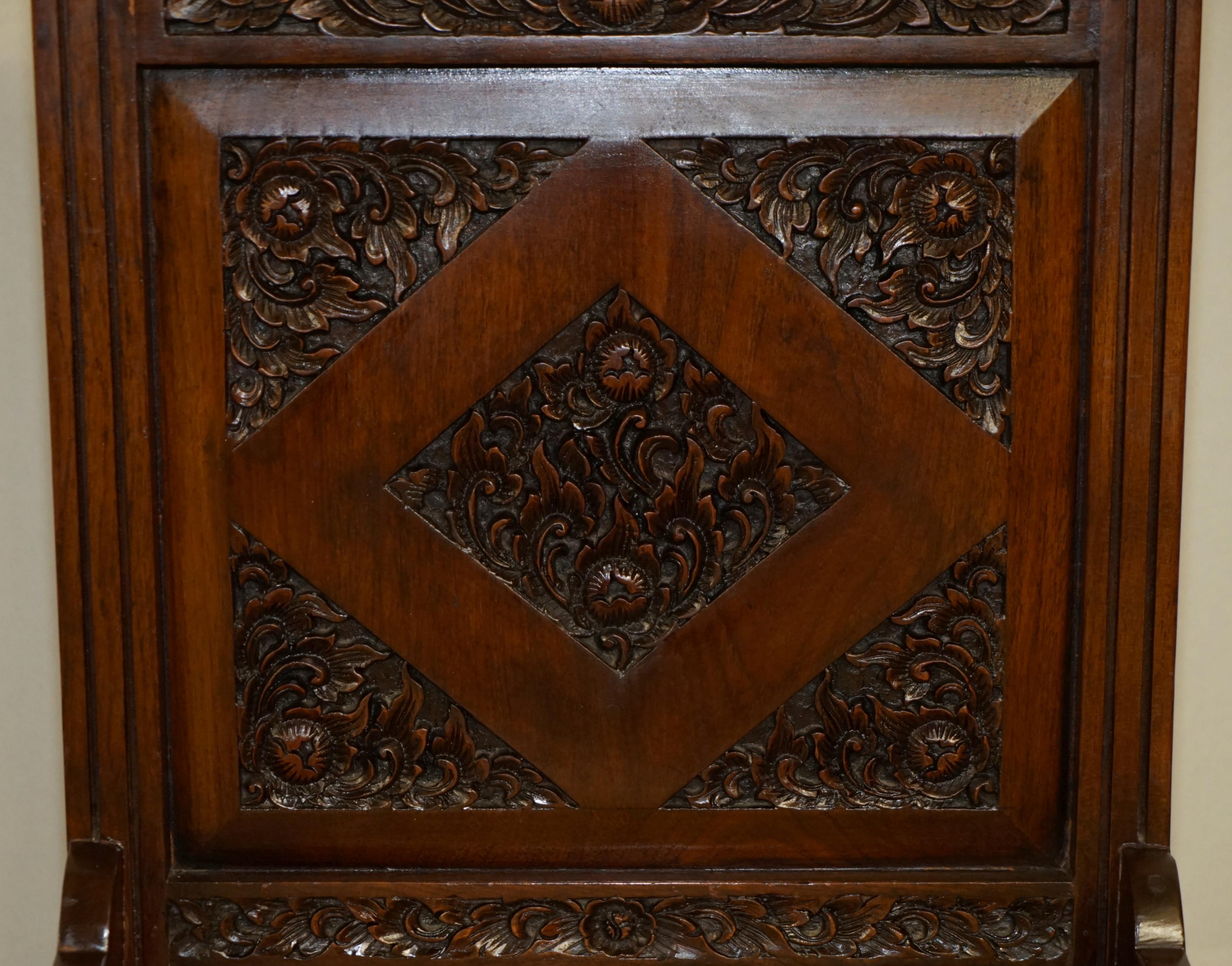 EXQUISITE VINTAGE HAND CARVED HARDWOOD ANGLO INDIAN SET OF EIGHT DINING CHAIRs In Good Condition In West Sussex, Pulborough