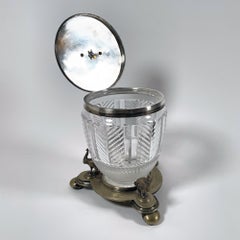 Exquisite Vintage Hardy Brothers Hunter St Sydney Glass and Metal Container