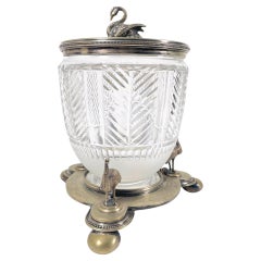 Exquisite Vintage Hardy Brothers Hunter St Sydney Glass and Metal Container