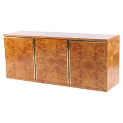 Exquisite Vintage Italian Burl Wood Sidebord in the Style of Milo Baughman