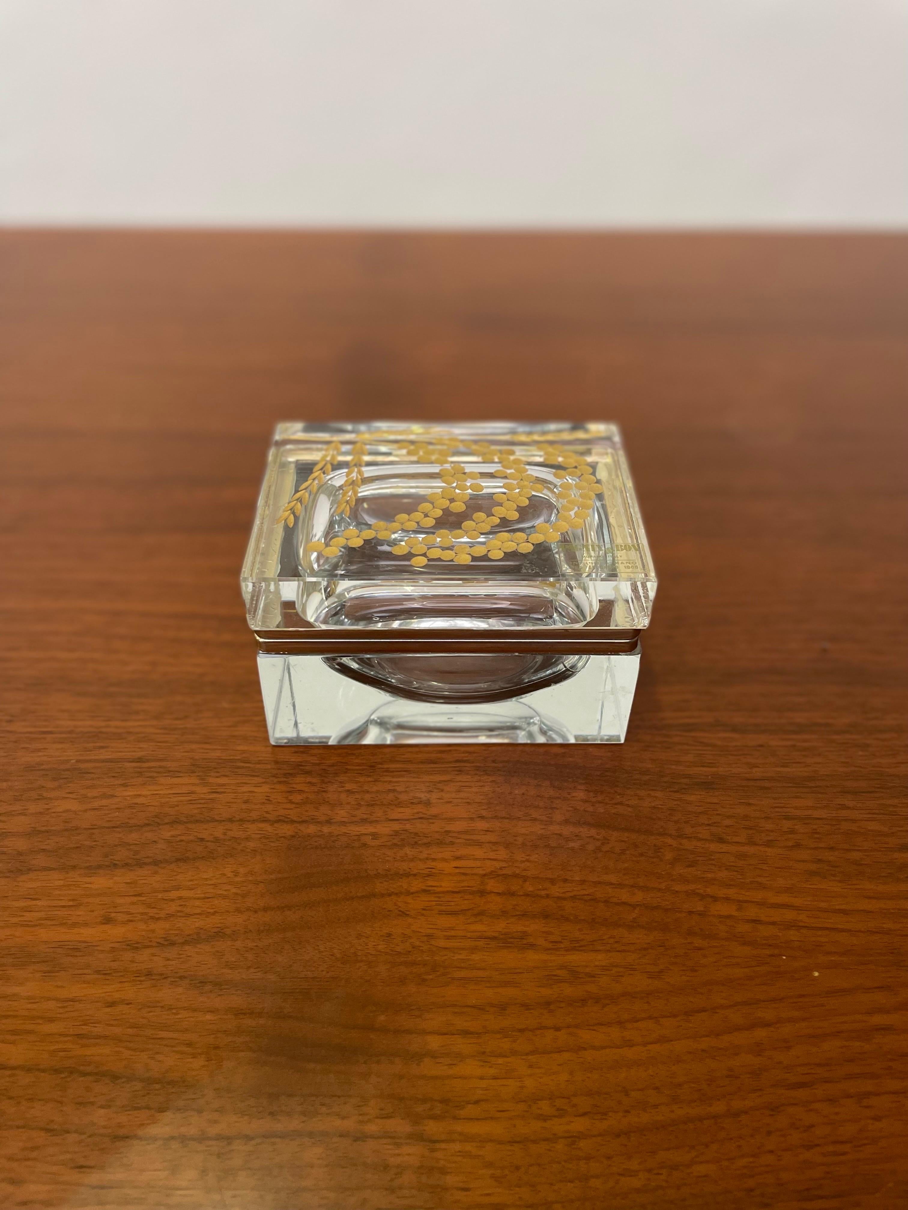 Exquisite Vintage Murano Glass Box by Pagnin & Bon Murano, Gold 24k, 1960s For Sale 5
