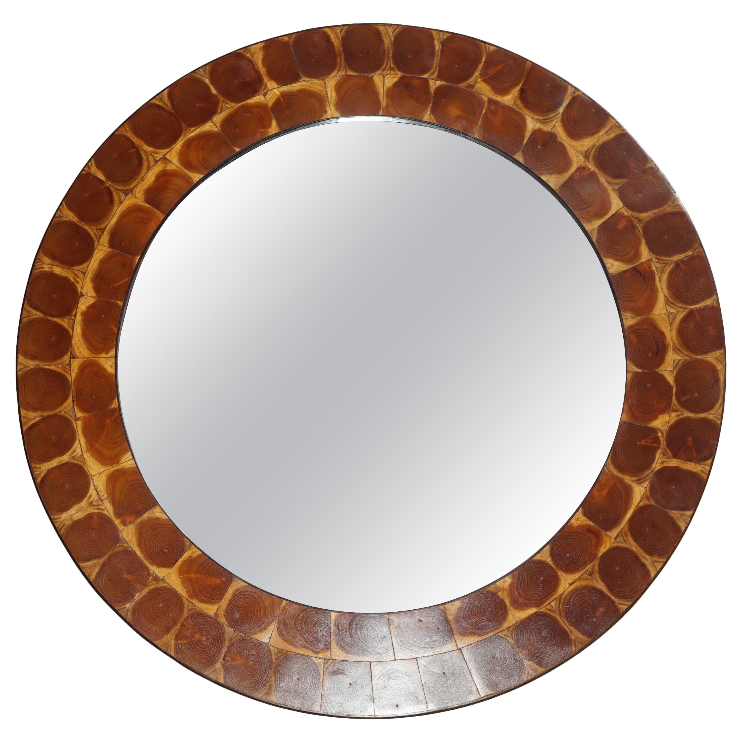 Exquis OYSTER LABURNUM WOOD WALL MIRROR SUBLIME PATINA, partie d'un ensemble