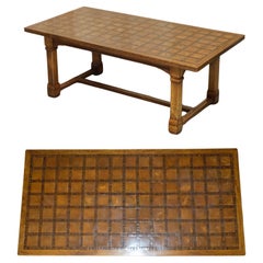 EXQUISITE Retro OYSTER VENEER & PARQUETRY INLAID REFECTORY DINING TABLE