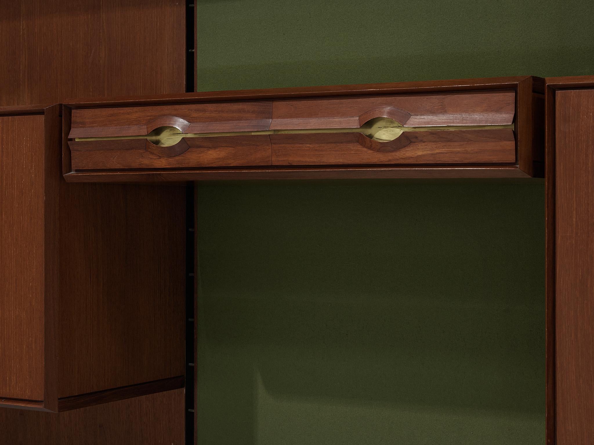 Italian Exquisite Wall Unit by Cantú in Teak