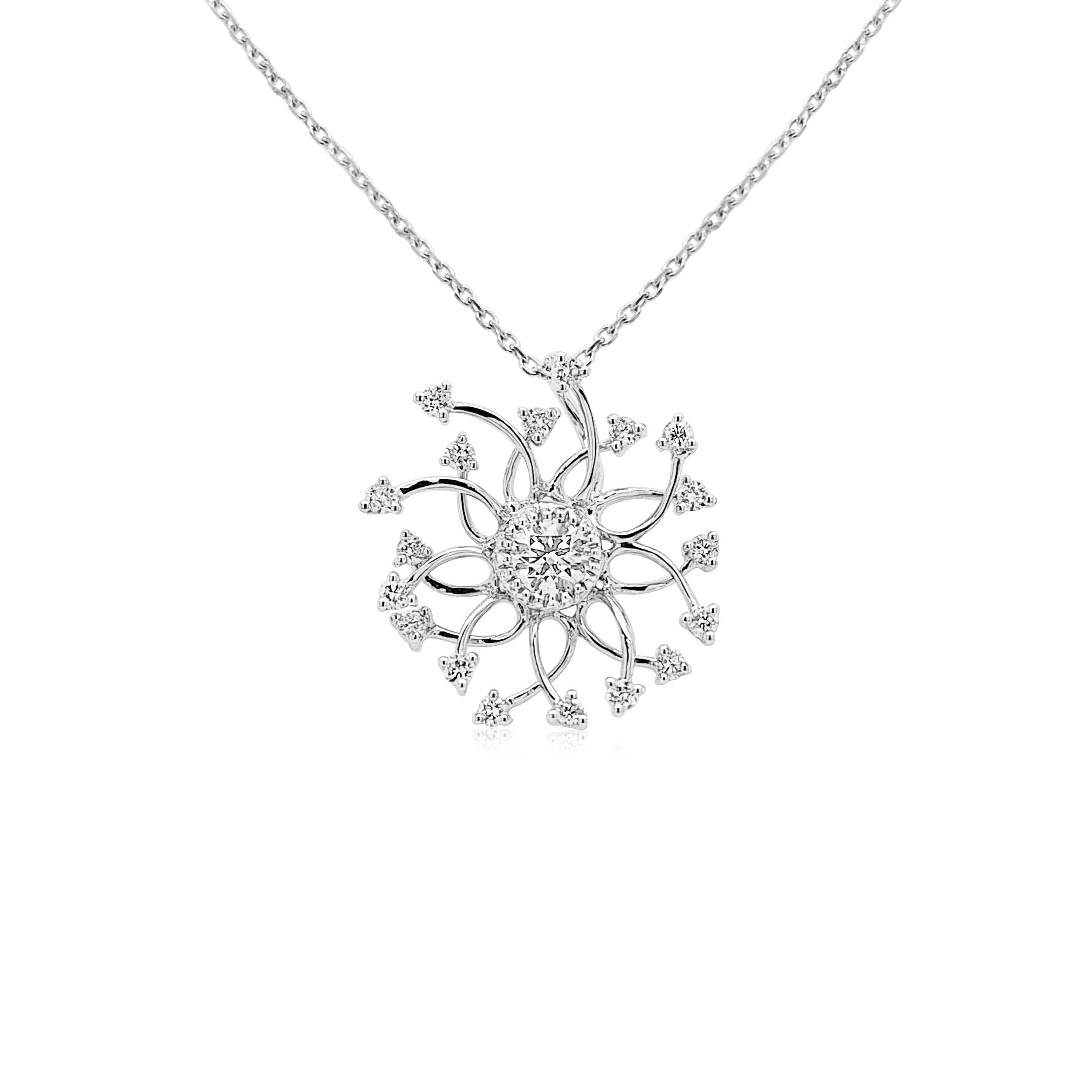 Timeless Elegance: Radiate sophistication with our dazzling white diamond pendant – a perfect blend of purity and sparkle.

-	Center White Diamond (CGL Certificate) total 0.30 carat
-	Round Brilliant Cut White Diamonds total 0.35 carat
-	Made in 18K