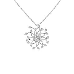 CGL Certified Round Brilliant Cut White diamond 18K White Gold Necklace