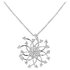 Halskette aus 18 Karat Weißgold mit CGL-zertifiziertem weißem Diamanten im runden Brillantschliff
