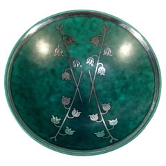 Exquis plat en grès Wilhelm Kage, Argenta, Gustavsberg, Lily of The Valley