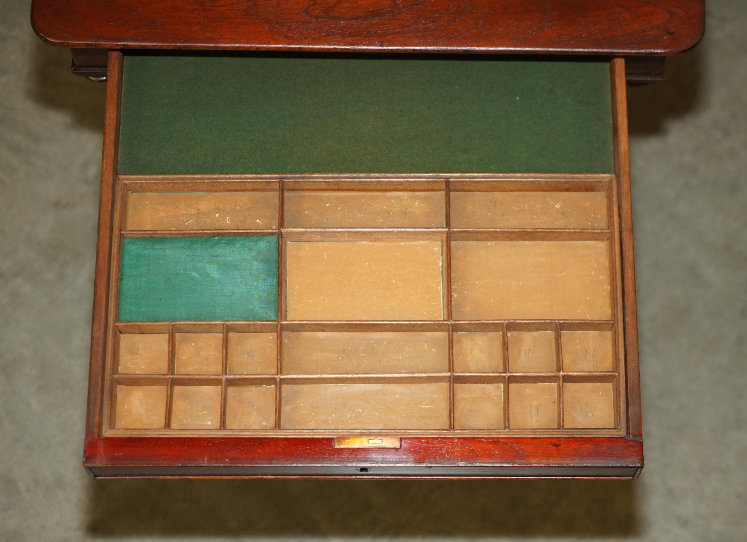 EXQUISITE WILLIAM IV CIRCA 1830 FLAMED HARDWOOD SiDE END WORK SEWING TABLE For Sale 6