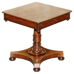 EXQUISITE WILLIAM IV CIRCA 1830 FLAMED HARDWOOD SiDE END WORK SEWING TABLE
