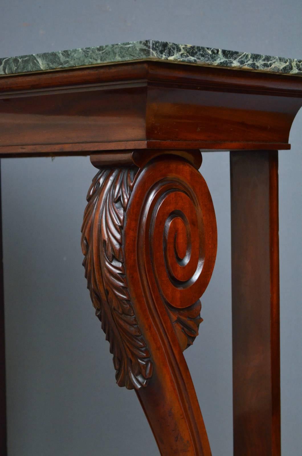 Exquisite William IV Mahogany Console Table In Excellent Condition In Whaley Bridge, GB