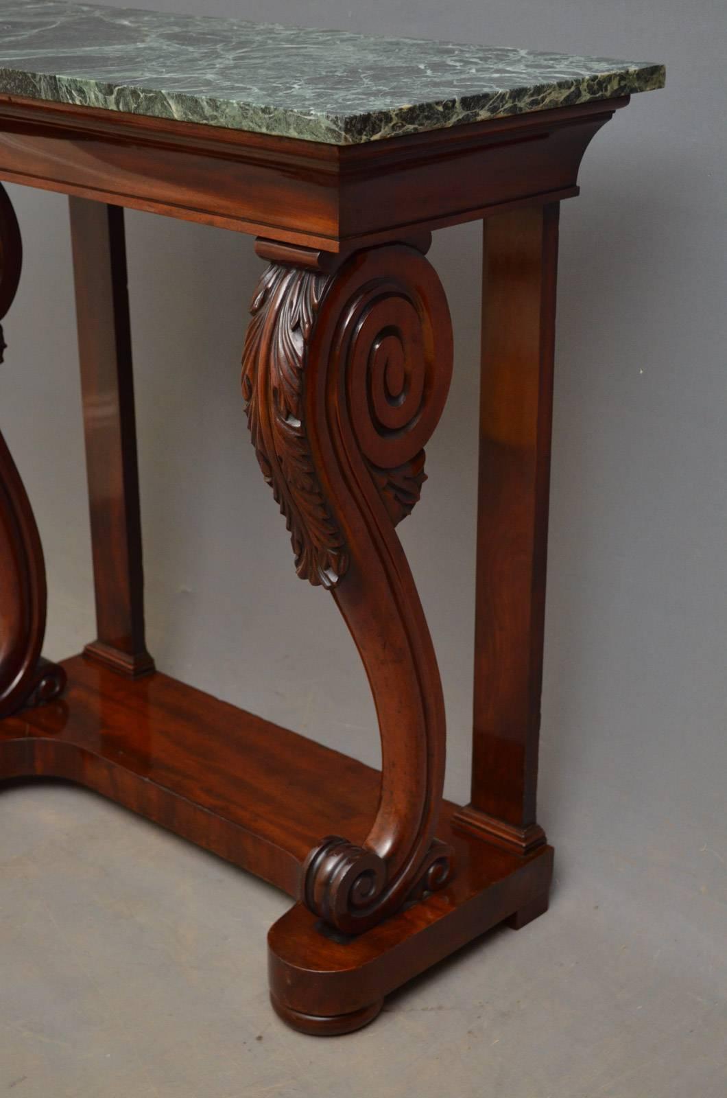 Exquisite William IV Mahogany Console Table 1