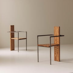 Squisite poltrone "Concrete" in legno di Jonas Bohlin per Källemo, Svezia 1981.