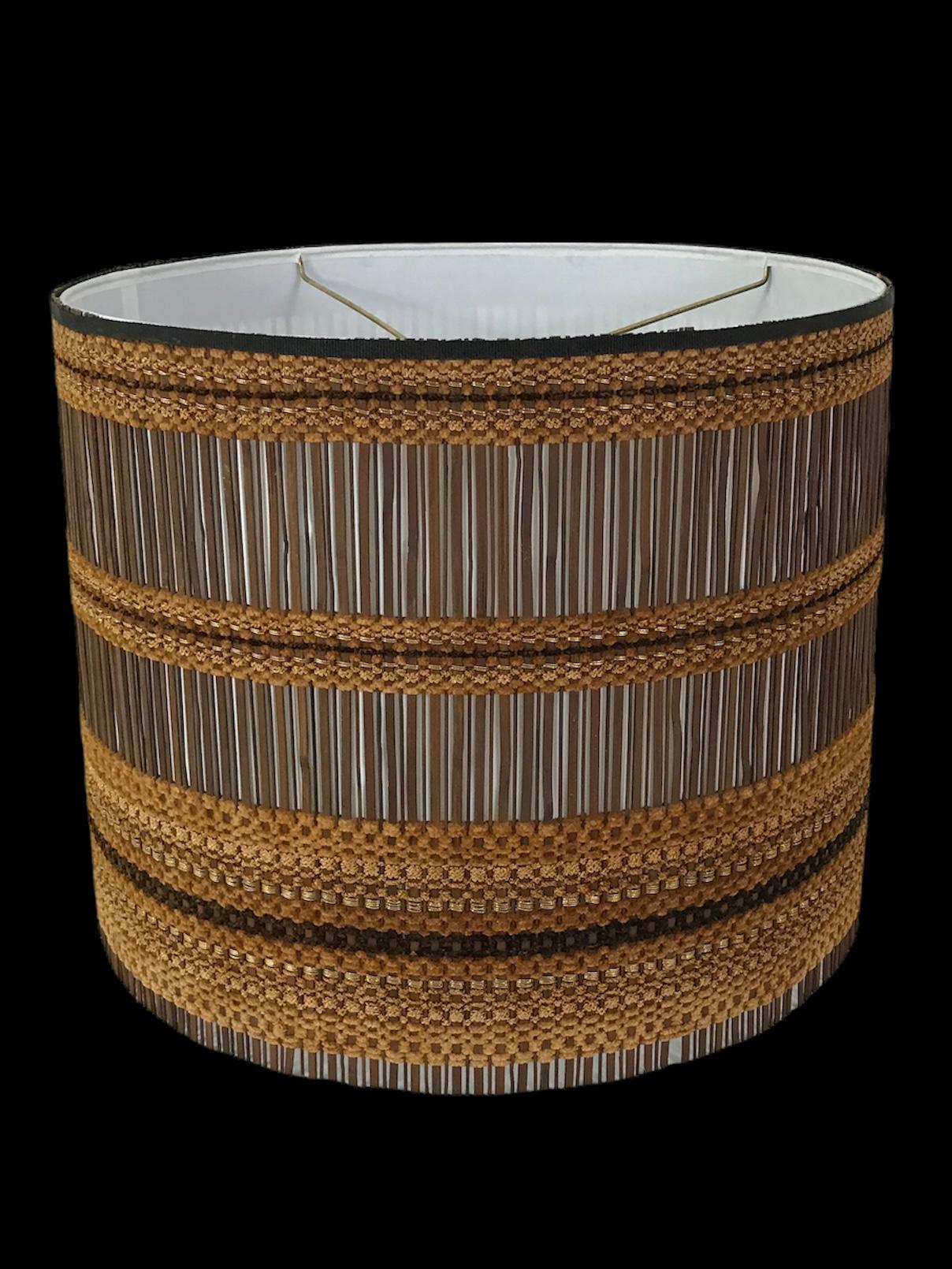Exquisite Woven Chenille & Wood Maria Kipp Lampshade, Restored 5