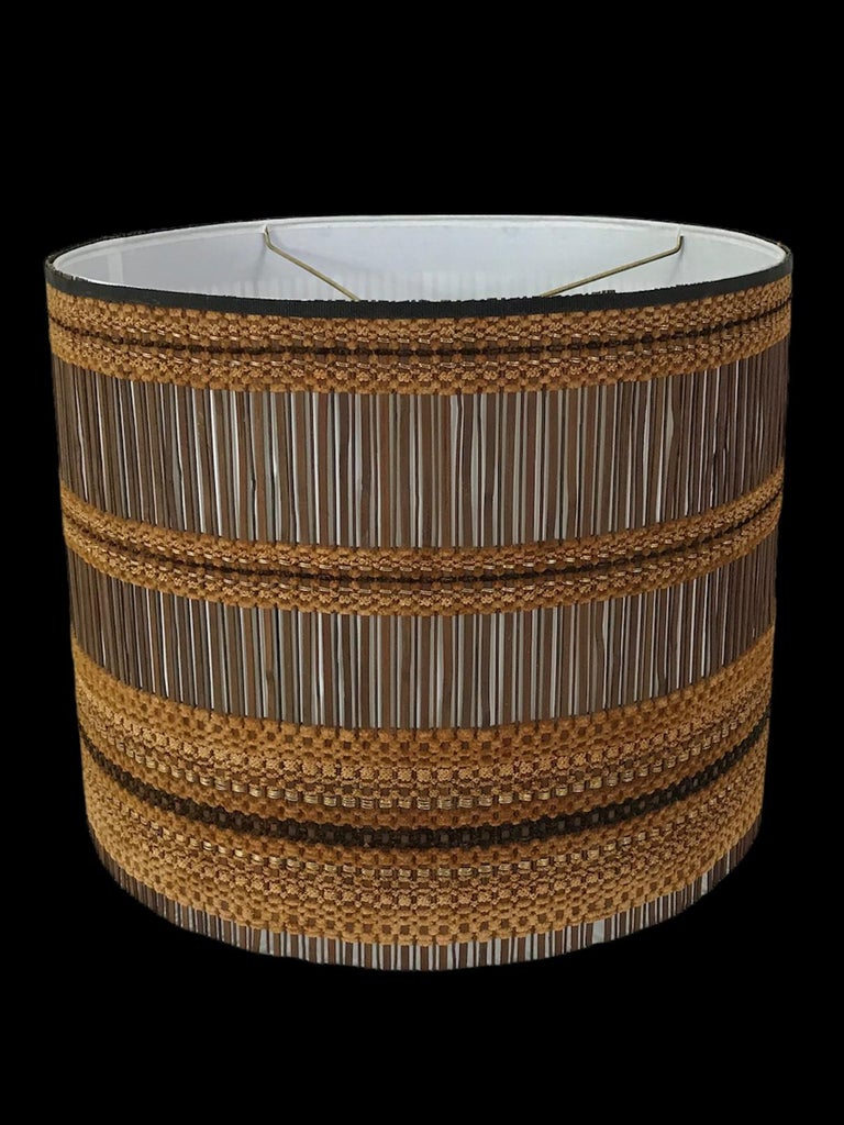 Exquisite Woven Chenille & Wood Maria Kipp Lampshade, Restored For Sale 5