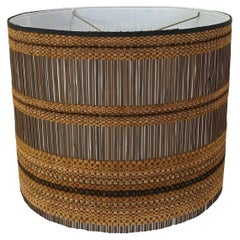 Exquisite Woven Chenille & Wood Maria Kipp Lampshade, Restored