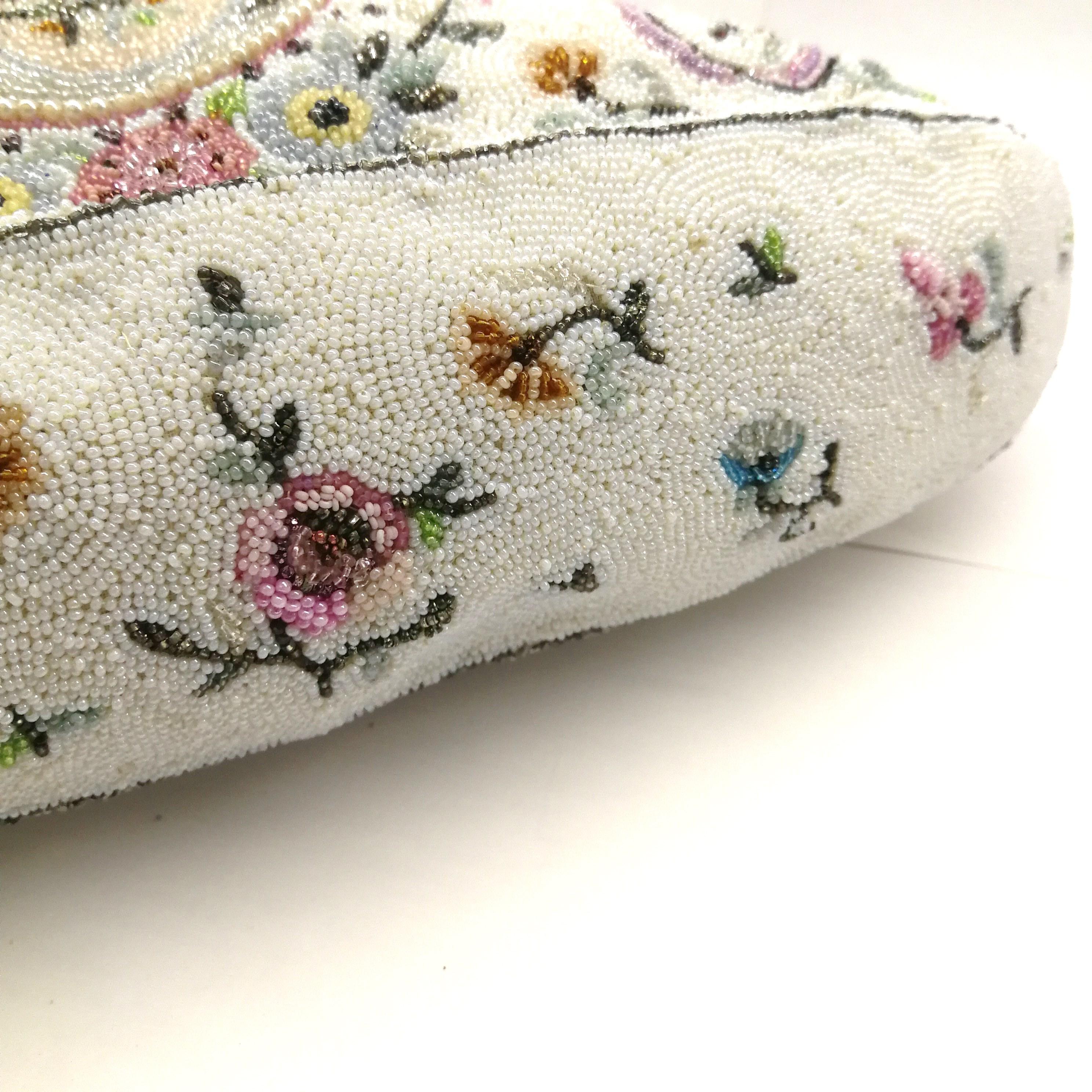 Exquisitely beaded handbag, with floral motifs, Morabito, Paris, 1950s 5