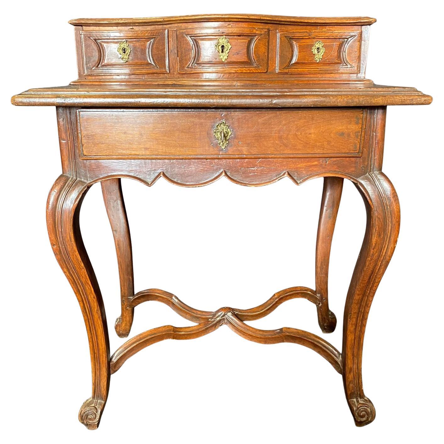 Exquisitely Carved Early Italian Petite Writing Desk or Accent Table