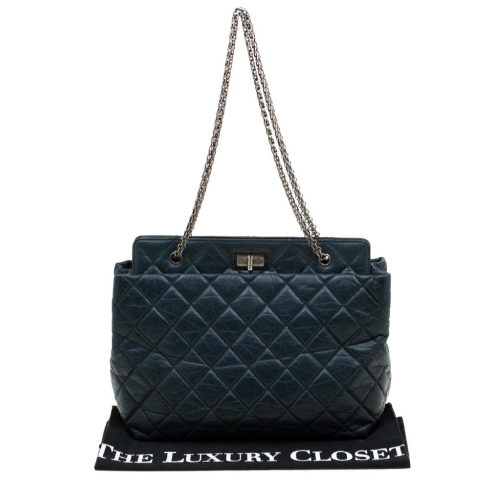 Exquisitely crafted from aged leather, this Reissue tote from Chanel bears their 7